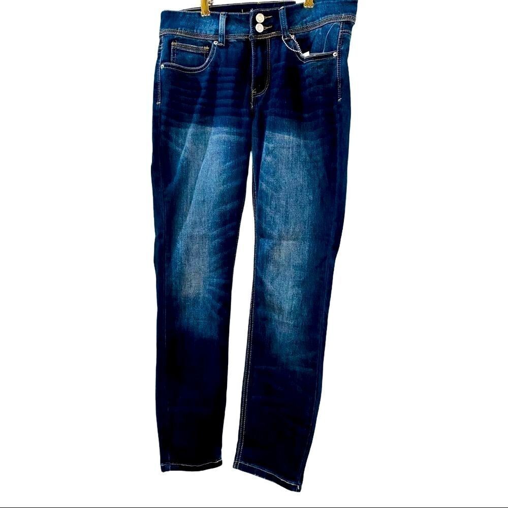 Mid Rise Dark Denim Skinny Cropped Jeans NEW - Picture 4 of 5